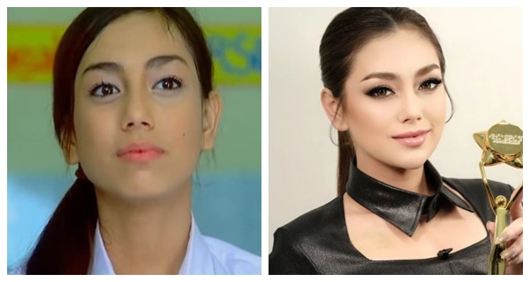 potret dulu dan kini Celine Evangelista © berbagai sumber potret dulu dan kini Celine Evangelista © berbagai sumber