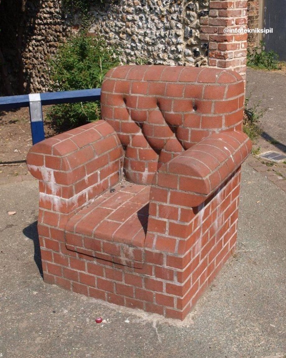 kreasi benda dari material bangunan © berbagai sumber