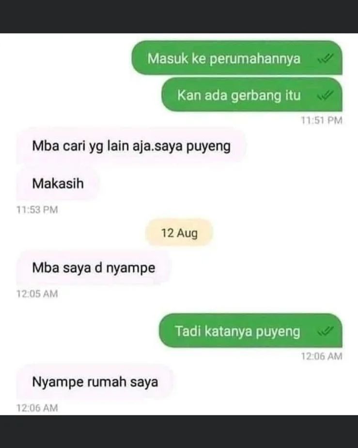 driver ojek online dapat orderan malam © Instagram