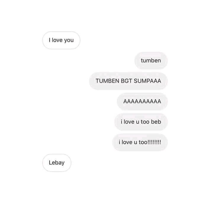 chat lucu pacar bilang i love you © berbagai sumber