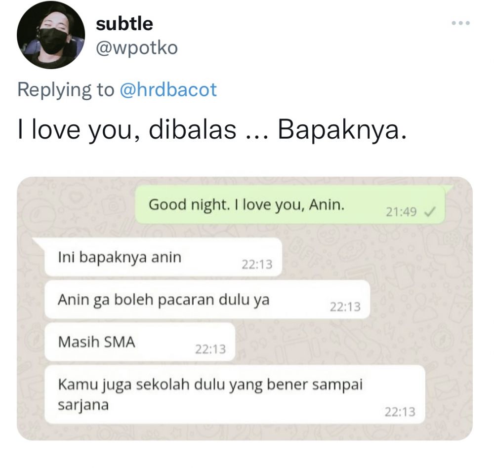 chat lucu pacar bilang i love you © berbagai sumber