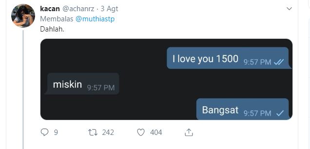 chat lucu pacar bilang i love you © berbagai sumber