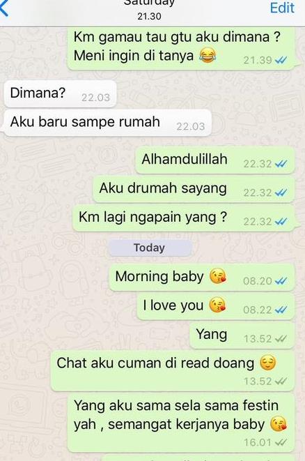 chat lucu pacar bilang i love you © berbagai sumber