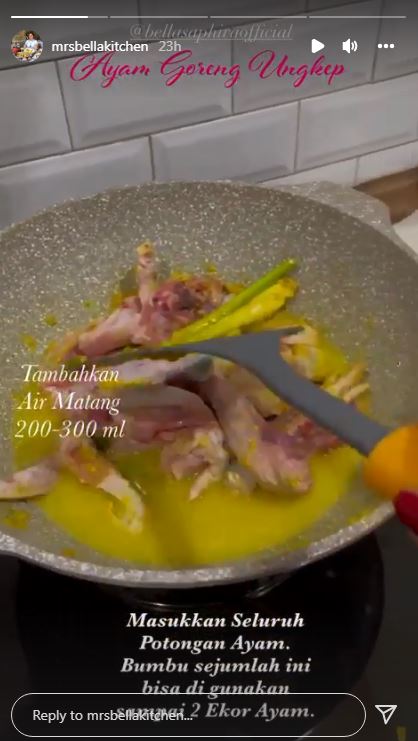 9 Langkah Bella Saphira bikin ayam goreng ungkep, gurih pakai santan