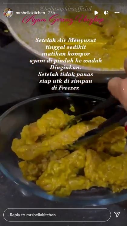 9 Langkah Bella Saphira bikin ayam goreng ungkep, gurih pakai santan