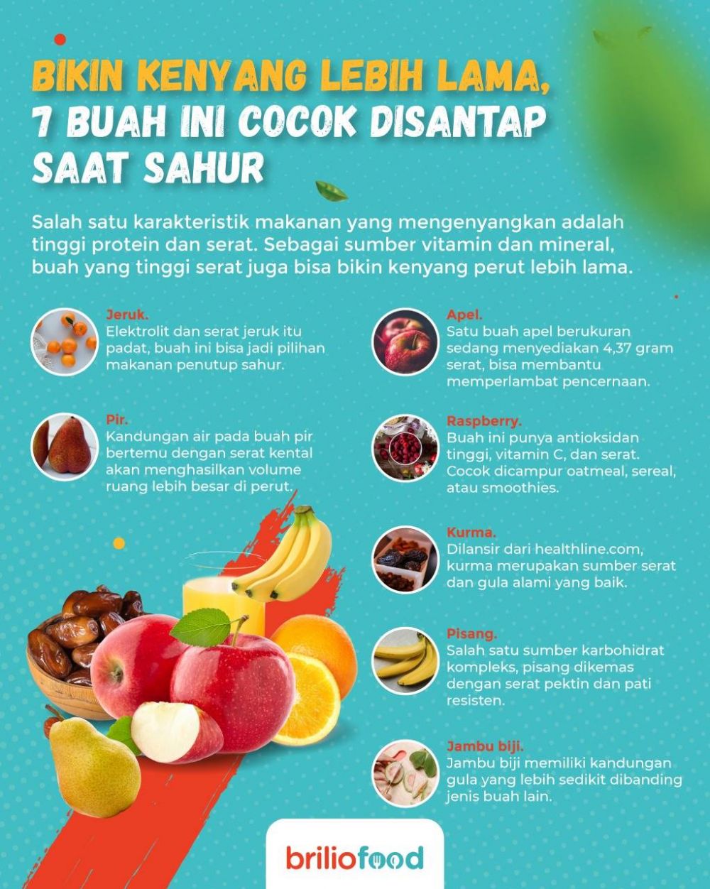 10 Buah ini bikin perut kenyang lebih lama, cocok disantap saat sahur