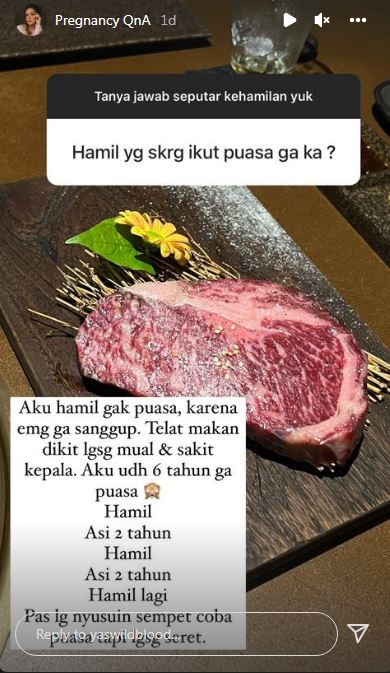 7 Pola makan Yasmine Wildblood saat hamil, bantu jaga kesehatan janin
