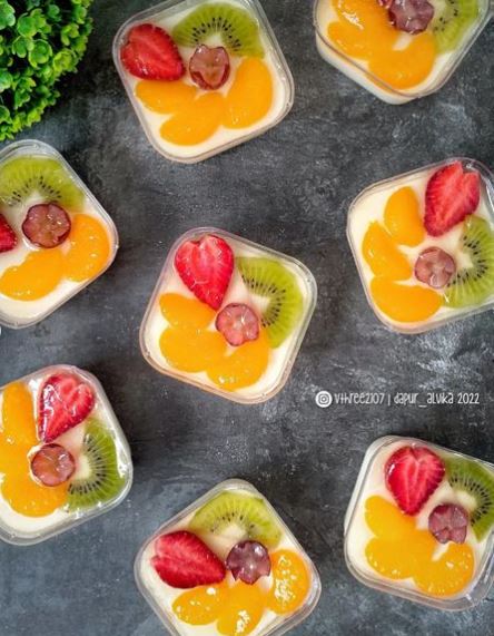 17 Resep puding buah susu untuk buka puasa, enak, kenyal, dan praktis