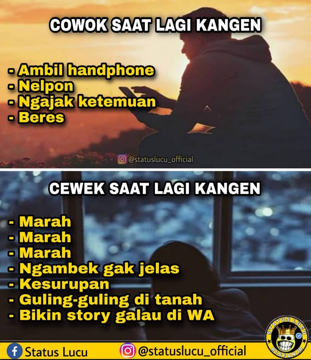 meme beda cewek cowok keseharian © berbagai sumber