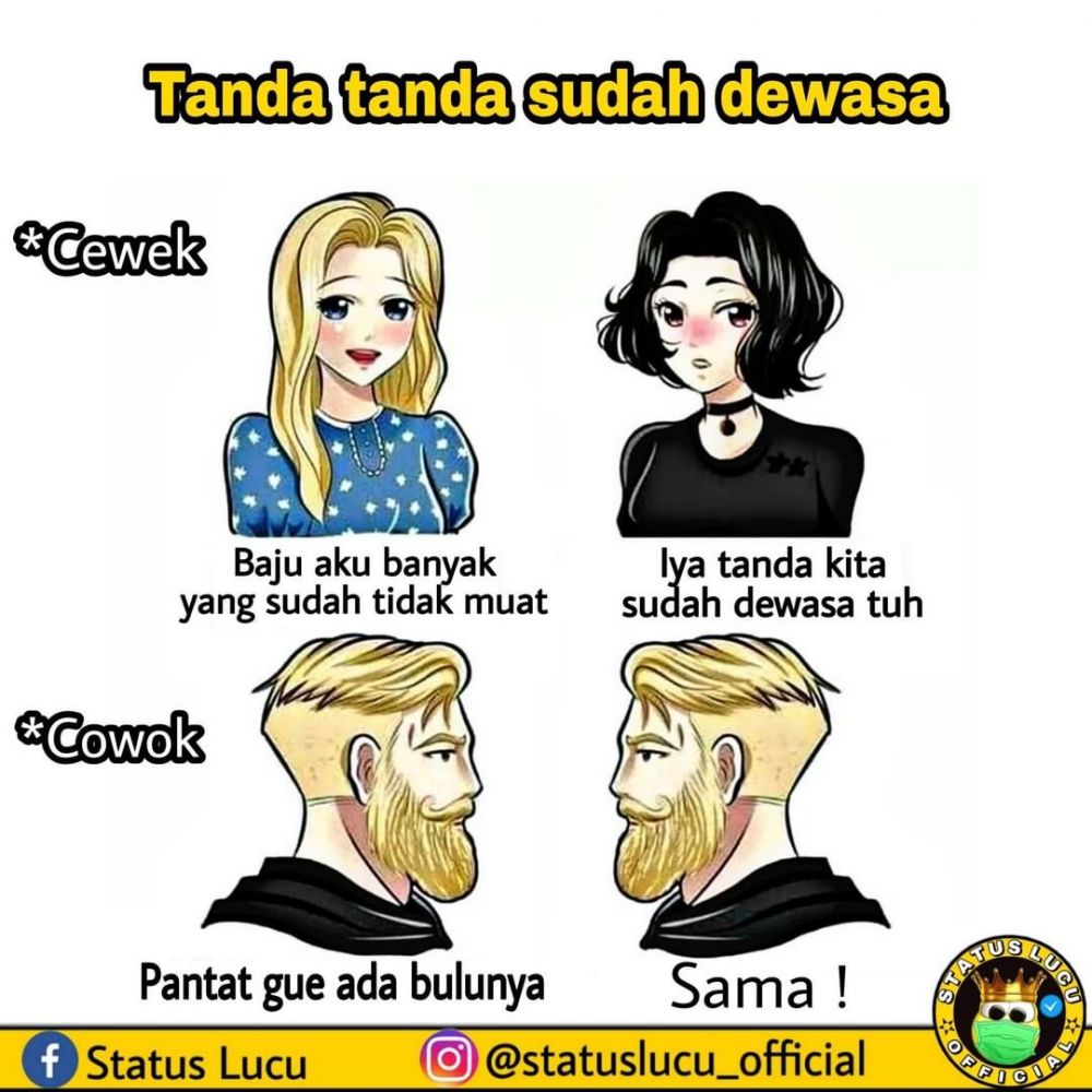 meme beda cewek cowok keseharian © berbagai sumber