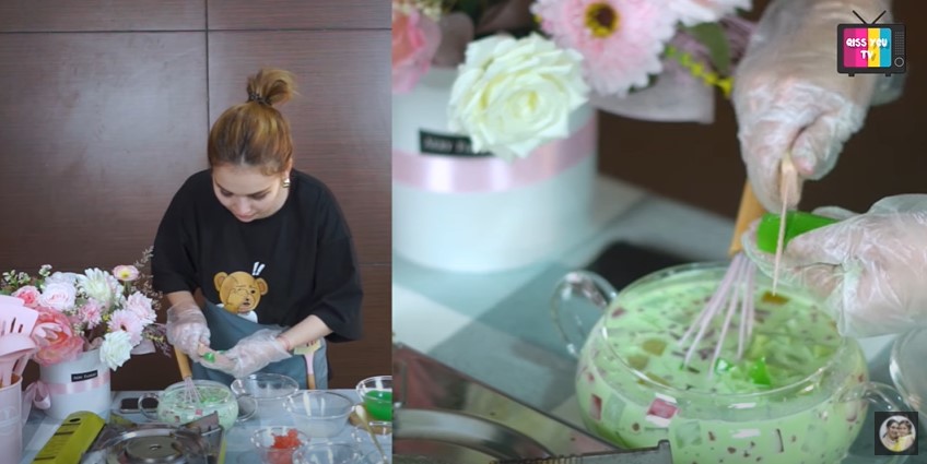 10 Langkah Ayu Ting Ting bikin es buko pandan, wangi dan ekonomis