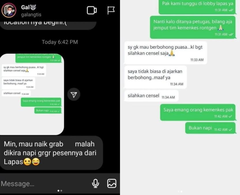  chat lucu driver ojol salah sangka Berbagai sumber