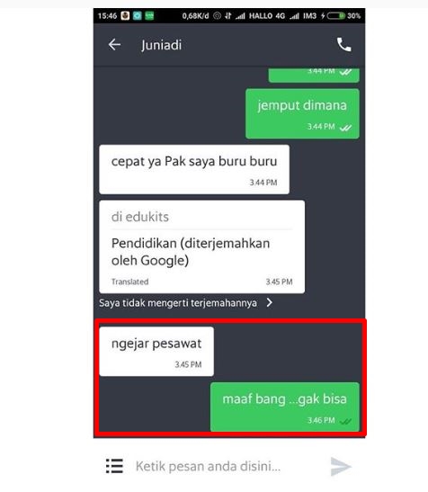  chat lucu driver ojol salah sangka Berbagai sumber