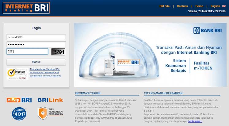 transfer lewat BRI internet banking © 2022 brilio.net