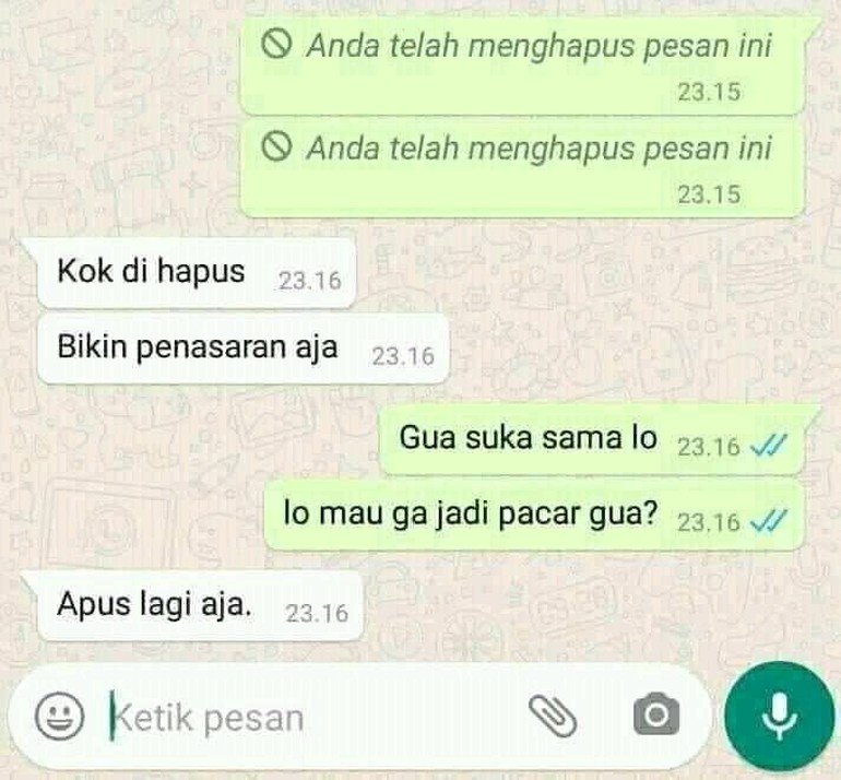Chat lucu usaha cowok nembak gebetan © berbagai sumber