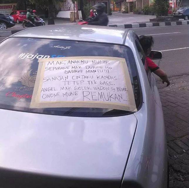 tulisan kocak mudik di mobil © berbagai sumber tulisan kocak mudik di mobil © berbagai sumber