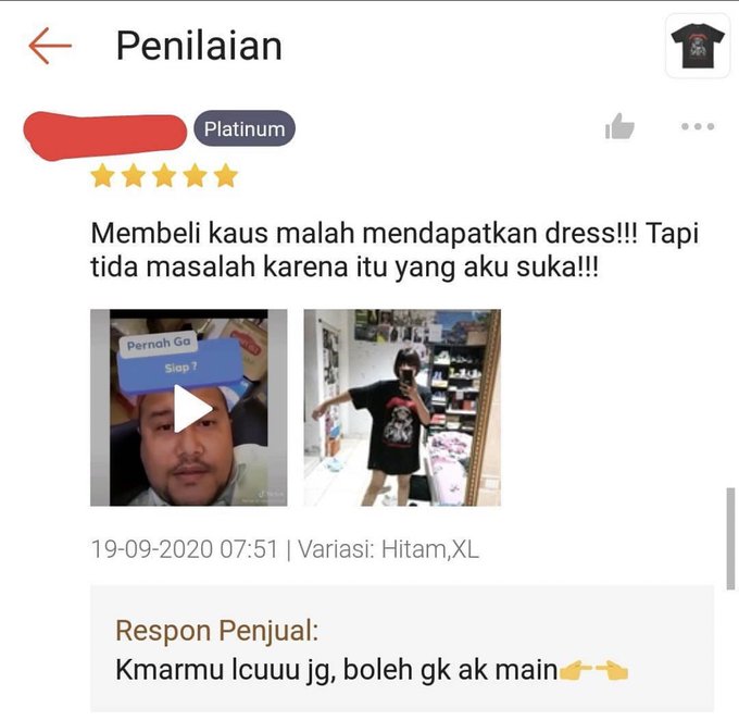 respons penjual online shop © Twitter