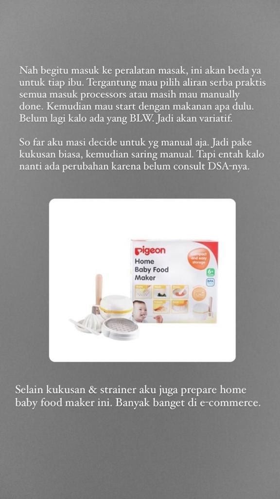 9 Alat dapur Fiona istri Dion Wiyoko, bikin masak MPASI jadi praktis