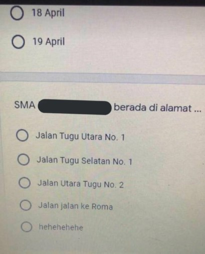 Soal pilihan ganda ini punya jawaban nyeleneh © berbagai sumber Soal pilihan ganda ini punya jawaban nyeleneh © berbagai sumber