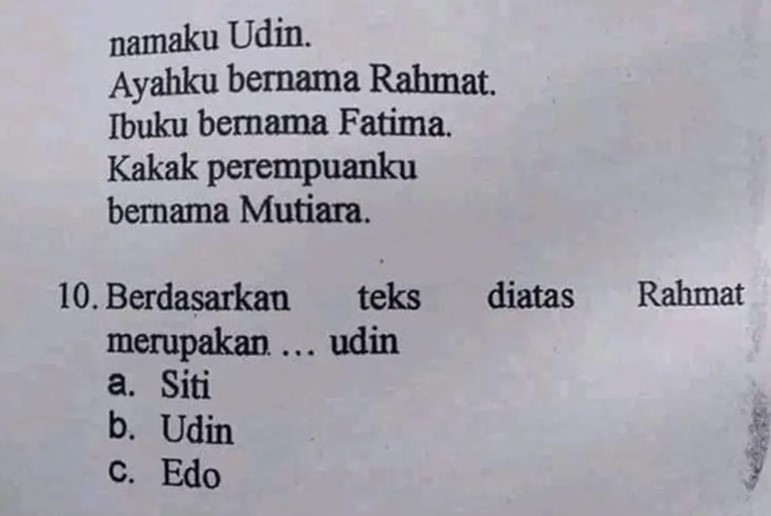 Soal pilihan ganda ini punya jawaban nyeleneh © berbagai sumber Soal pilihan ganda ini punya jawaban nyeleneh © berbagai sumber