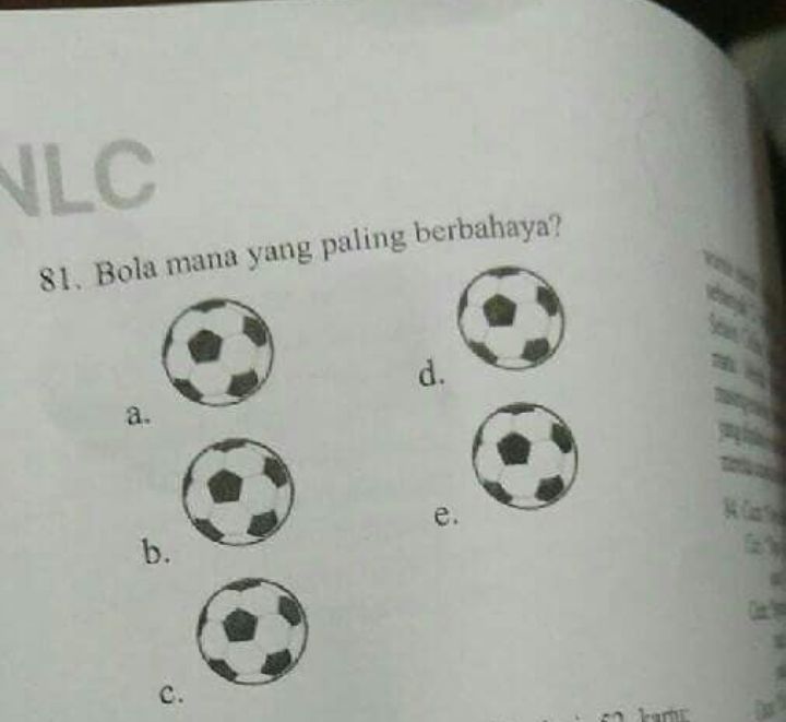 Soal pilihan ganda ini punya jawaban nyeleneh © berbagai sumber Soal pilihan ganda ini punya jawaban nyeleneh © berbagai sumber