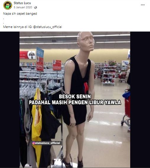 status lucu libur telah tiba © berbagai sumber