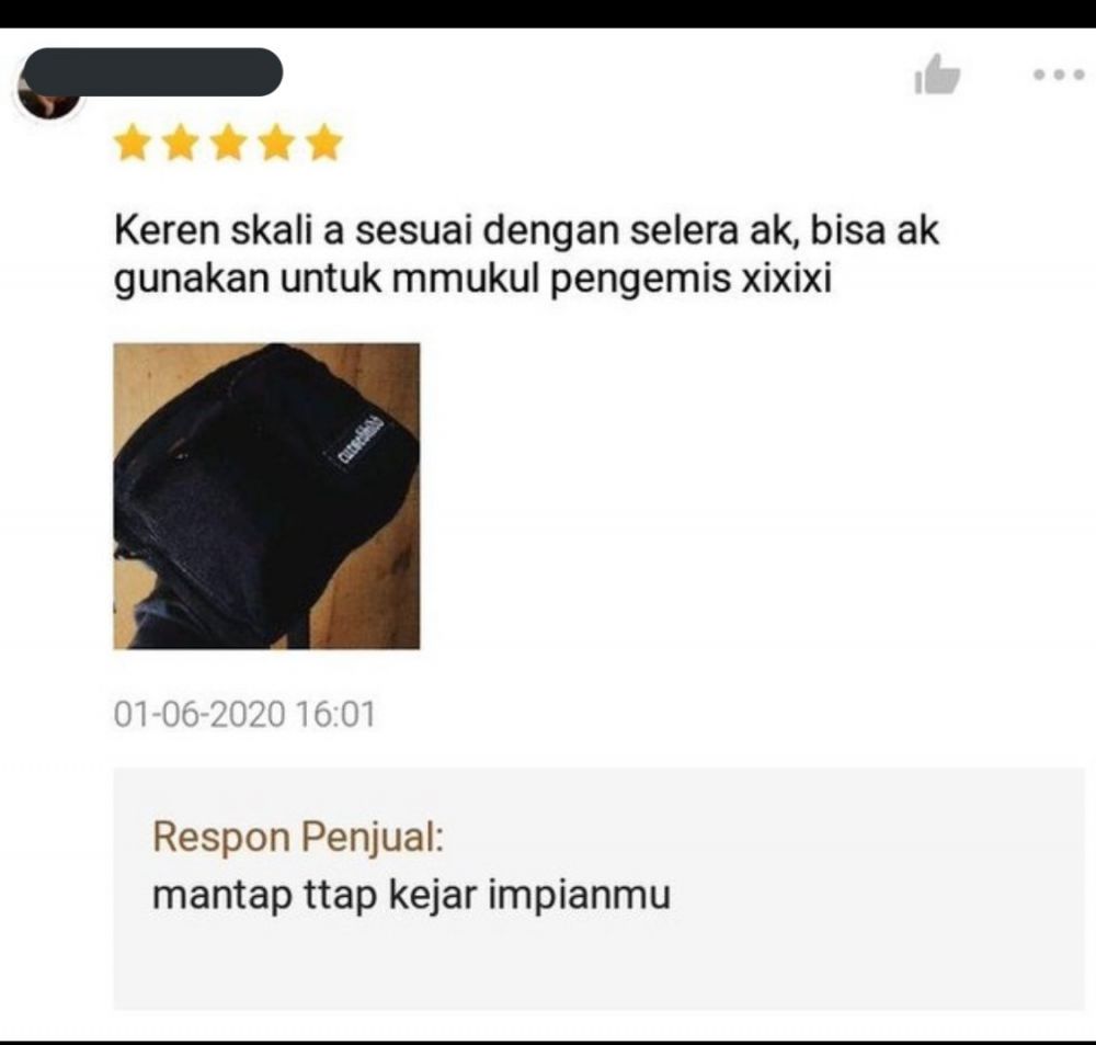 Balasan review bintang 5 © berbagai sumber