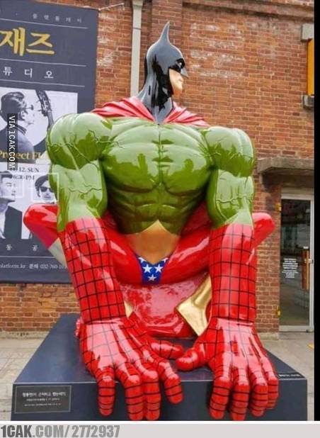 11 Potret kocak patung superhero Marvel, bikin senyum terus