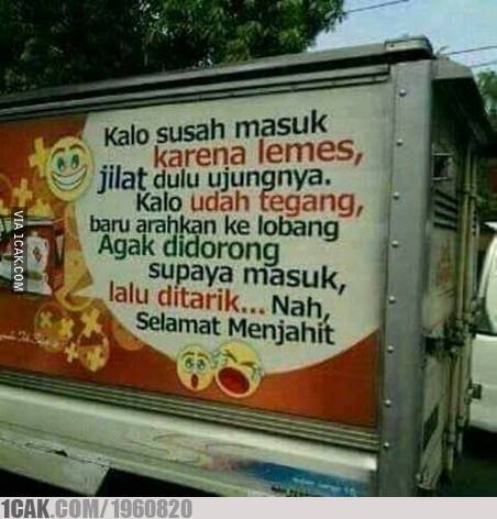 pejahit lucu abis spanduknya © berbagai sumber pejahit lucu abis spanduknya © berbagai sumber