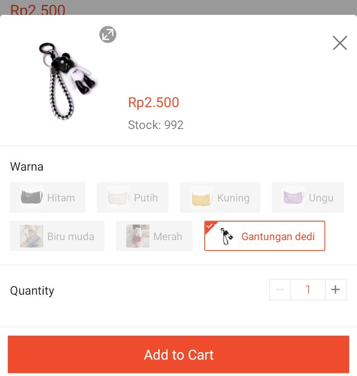 keterangan warna di online shop © Twitter