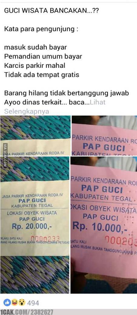 Tulisan kocak keterangan di karcis parkir © berbagai sumber Tulisan kocak keterangan di karcis parkir © berbagai sumber