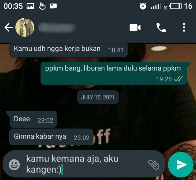 chat gengsi bilang kangen Berbagai sumber