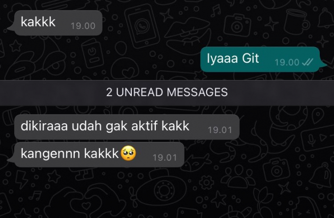 chat gengsi bilang kangen Berbagai sumber