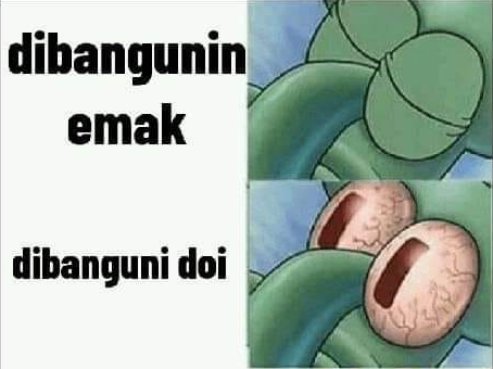 meme dibangunin tidur © berbagai sumber