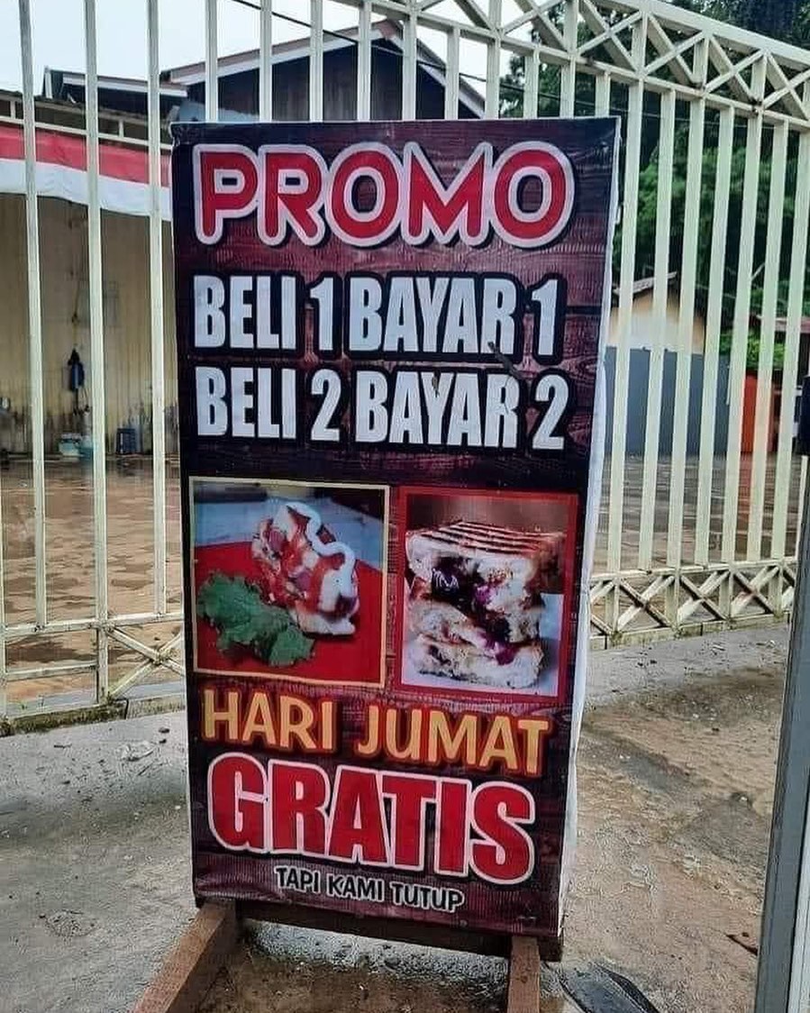 promosi tapi kata-katanya kocak © berbagai sumber promosi tapi kata-katanya kocak © berbagai sumber