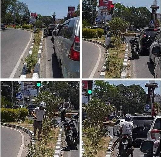 pengendara motor ogah kepanasan © berbagai sumber