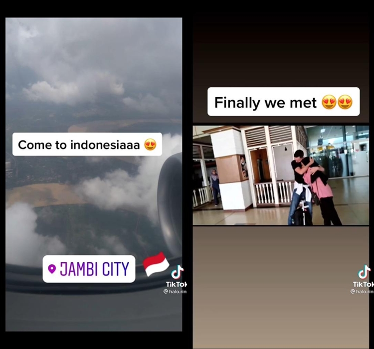 wanita LDR dengan bule Brazil © TikTok/@halo.rinn 