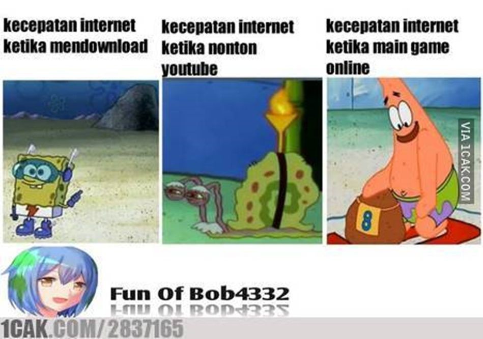 Meme lucu tentang sinyal internet lemot Berbagai sumber