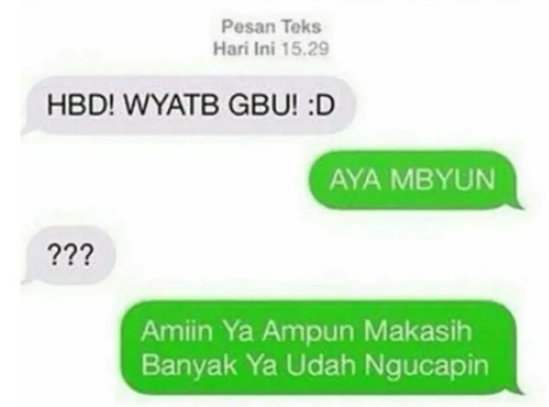 Chat absurd pakai singkatan © berbagai sumber