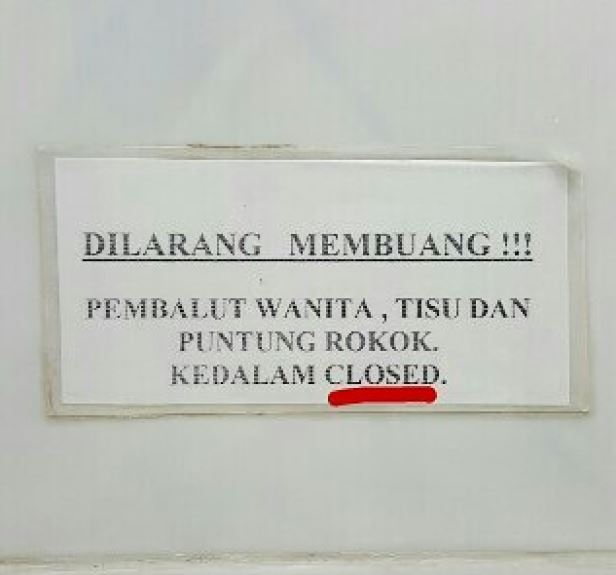 pengumuman salah tulis bahasa Inggris  Berbagai sumber