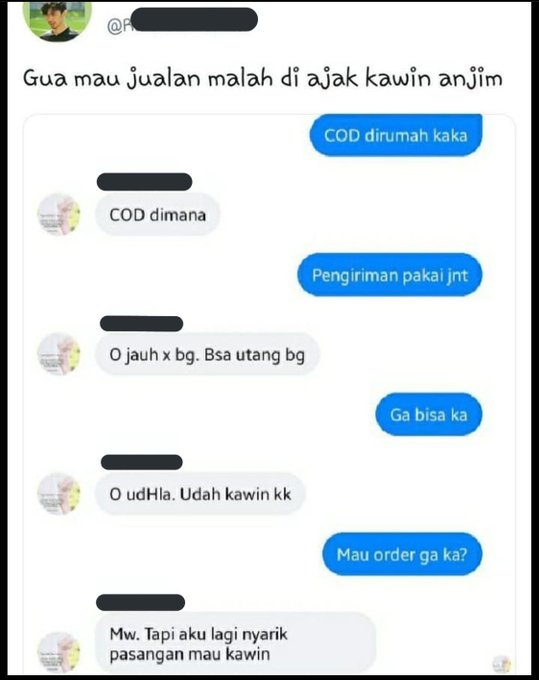 chat nggak nyambung © Twitter