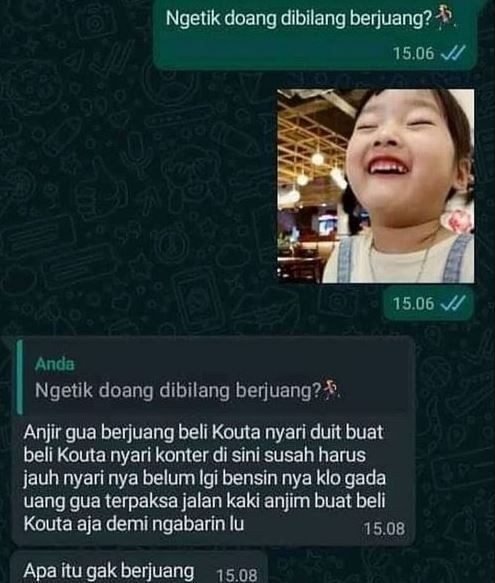 Balasan chat kocak saat pacar ngambek © berbagai sumber