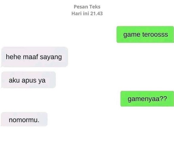 Balasan chat kocak saat pacar ngambek © berbagai sumber