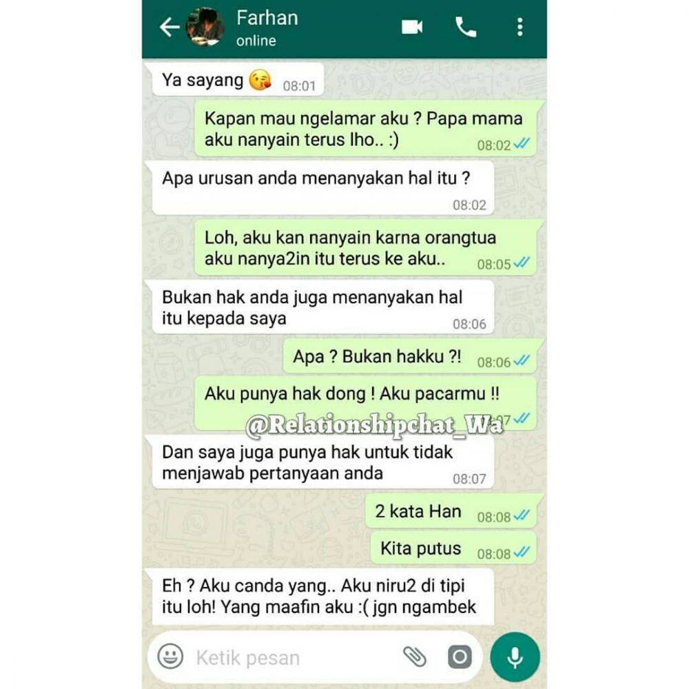 chat lucu kalau pacar ngambek © berbagai sumber chat lucu kalau pacar ngambek © berbagai sumber