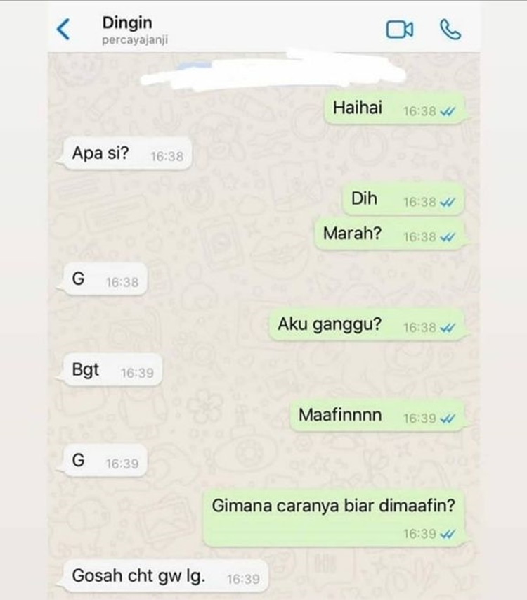 chat lucu kalau pacar ngambek © berbagai sumber chat lucu kalau pacar ngambek © berbagai sumber