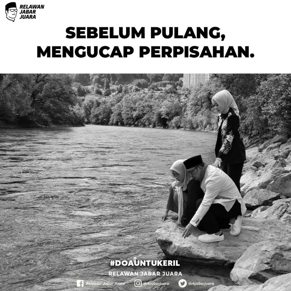 Momen Ridwan Kamil dan keluarga salat gaib © Instagram