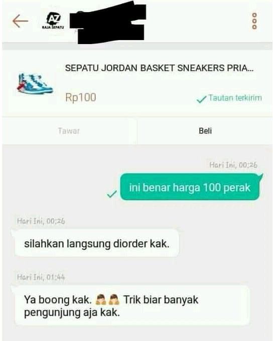 chat jual beli barang meyakinkan © berbagai sumber