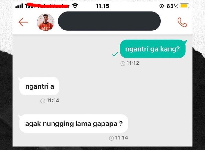 chat alasan telat antar pesanan © Twitter