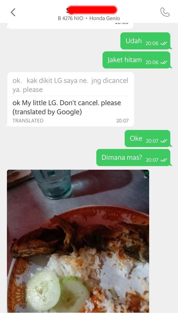 chat alasan telat antar pesanan © Twitter