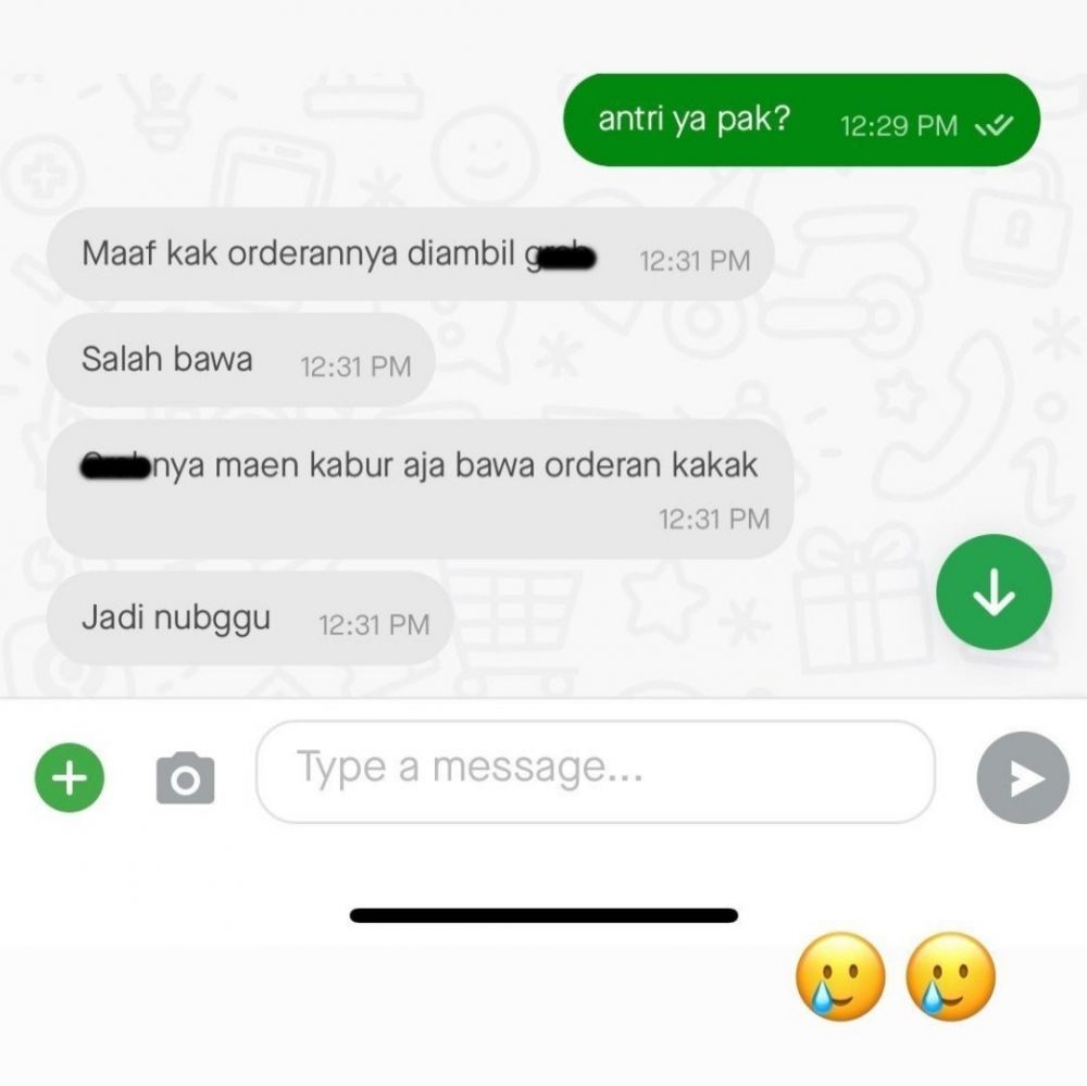 chat alasan telat antar pesanan © Twitter